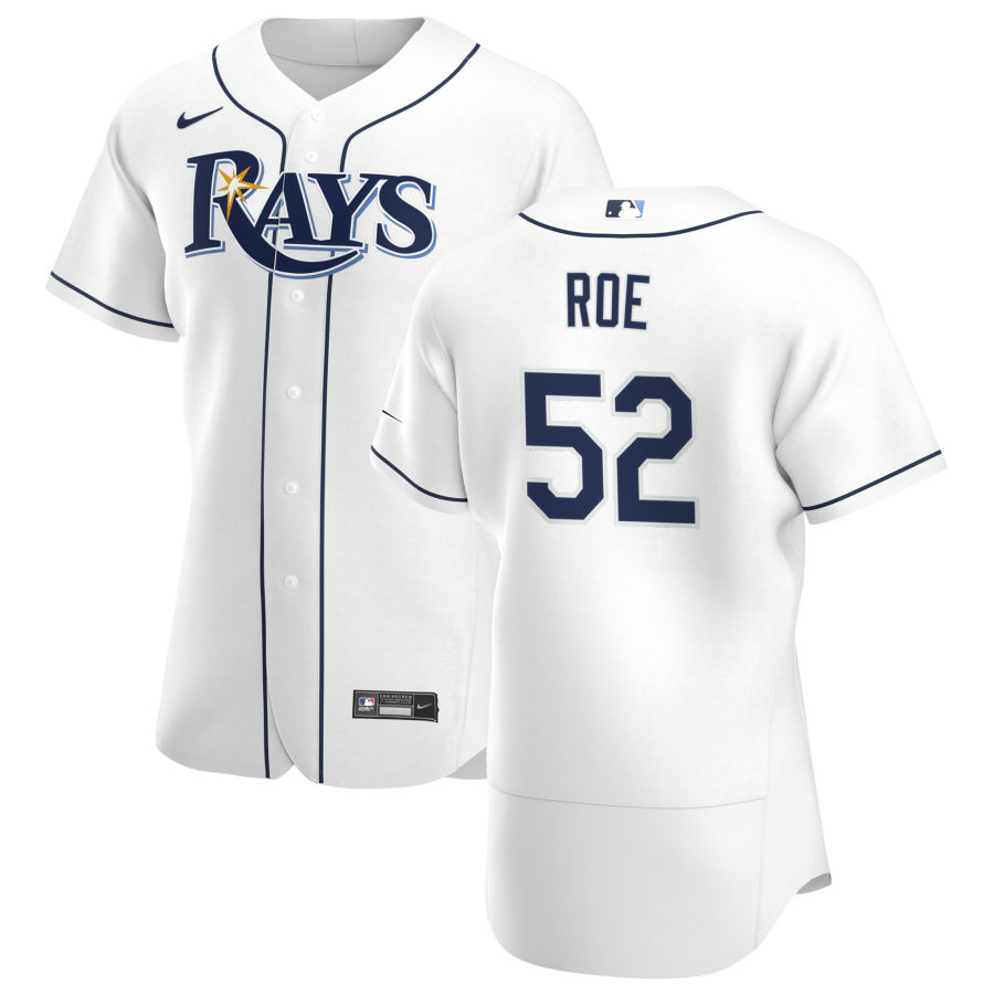 Tampa Bay Rays #52 Chaz Roe Men Nike White Home 2020 Authentic Player MLB Jersey